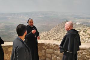 Franciscan University president Franciscan Father Dave Pivonka (r) visits the Mar Mattai Monastery, which dates back to the fourth century. The Monastery of St. Matthew is atop Mount Alfaf in northern Iraq. Franciscan University president Franciscan Father Dave Pivonka (r) visits the Mar Mattai Monastery, which dates back to the fourth century. The Monastery of St. Matthew is atop Mount Alfaf in northern Iraq.