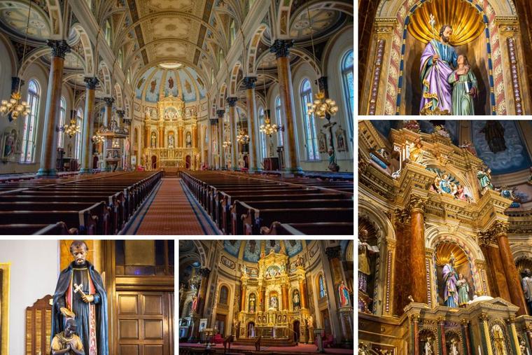 The restored Shrine of St. Joseph has been a labor of love for the St. Louis Catholic community. Dedicated to St. Joseph, this church also has a connection to the miracles of St. Peter Claver (reflected in the presence of the statue shown at bottom left). The restored Shrine of St. Joseph has been a labor of love for the St. Louis Catholic community. Dedicated to St. Joseph, this church also has a connection to the miracles of St. Peter Claver (reflected in the presence of the statue shown at bottom left).