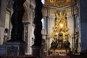 Empty side altar inside St. Peter's Basilica March 22 as a new directive suppressing individual Masses goes into effect. Empty side altar inside St. Peter's Basilica March 22 as a new directive suppressing individual Masses goes into effect.
