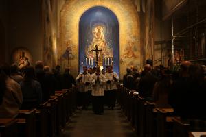 Mass is held at Christ the King Church in Gothenburg, Sweden.