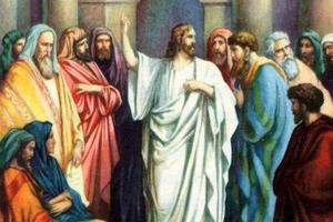 Christ teaching at the temple. Christ teaching at the temple.