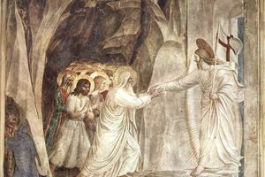 Before his resurrection from the dead, Jesus Christ grants salvation to souls by the Harrowing of Hell. Before his resurrection from the dead, Jesus Christ grants salvation to souls by the Harrowing of Hell.