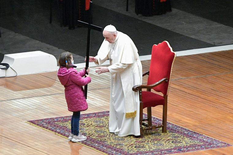 Pope Francis presides at the Stations of the Cross outside St. Peter's Basilica on April 2. Pope Francis presides at the Stations of the Cross outside St. Peter's Basilica on April 2.