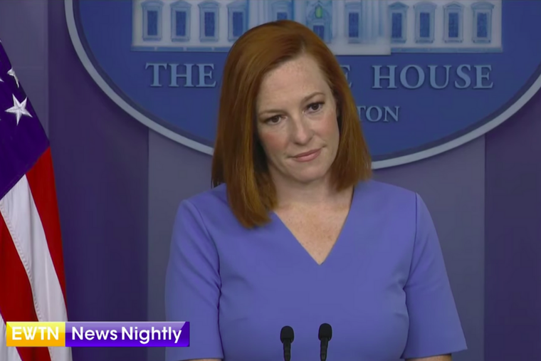 White House press secretary responds to EWTN News Nightly's Owen Jensen April 14, 2021. White House press secretary responds to EWTN News Nightly's Owen Jensen April 14, 2021.