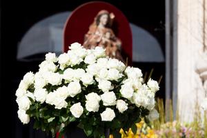 A Mary statue is seen in St. Peter's Square on April 1, 2018, as Pope Francis celebrated Easter Mass and the ‘urbi et orbi’ blessing. A Mary statue is seen in St. Peter's Square on April 1, 2018, as Pope Francis celebrated Easter Mass and the ‘urbi et orbi’ blessing.
