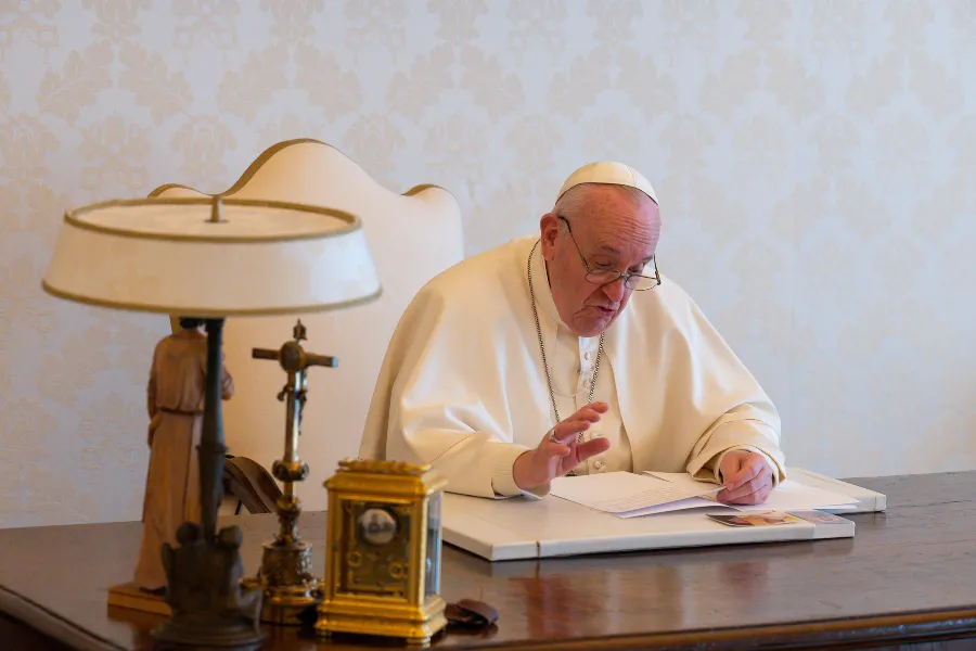 Pope Francis delivers his message at the Vatican for Earth Day, April 22, 2021 Pope Francis delivers his message at the Vatican for Earth Day, April 22, 2021