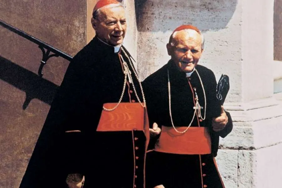 Cardinal Stefan Wyszyński with Cardinal Karol Wojtyła, the future St. John Paul II. Cardinal Stefan Wyszyński with Cardinal Karol Wojtyła, the future St. John Paul II.