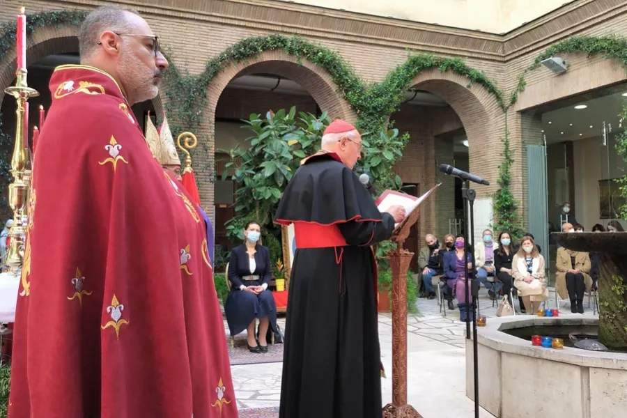 Cardinal Leonardo Sandri delivers a homily during Divine Liturgy at the Pontifical Armenian College in Rome on April 24, 2021. Cardinal Leonardo Sandri delivers a homily during Divine Liturgy at the Pontifical Armenian College in Rome on April 24, 2021.