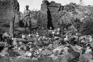 Russian soldiers pictured in the Armenian village of Sheykhalan during the Armenian Genocide. Russian soldiers pictured in the Armenian village of Sheykhalan during the Armenian Genocide.