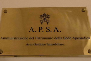 The banner at the entrance of the APSA office in the Vatican. The banner at the entrance of the APSA office in the Vatican.