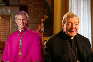 (L) Bishop Joseph Strickland alongside Cardinal George Pell. (L) Bishop Joseph Strickland alongside Cardinal George Pell.