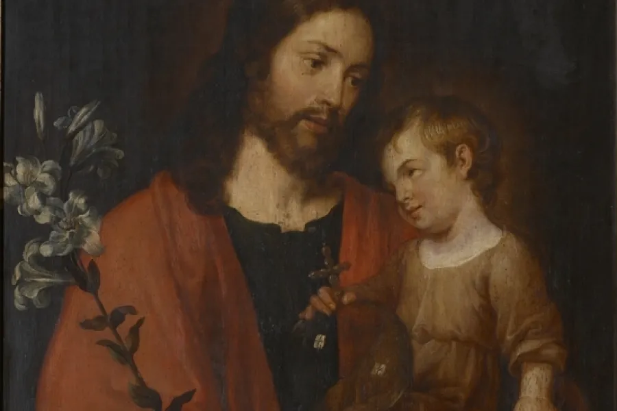 St. Joseph carrying the Child Jesus on the left arm by Pieter van Lint. St. Joseph carrying the Child Jesus on the left arm by Pieter van Lint.