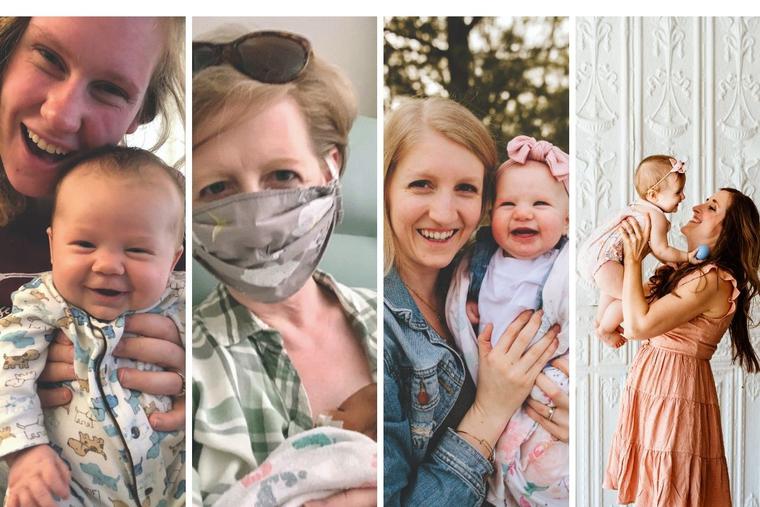 L to R: First-time mother Maria Hilger smiles along with her son, Isaiah; Emily Stimpson Chapman holds her son, Becket; Hayley Miller expresses joy with her daughter, Sophia; and Dr. Kasia Kohler and her daughter, Emma, share a special moment. L to R: First-time mother Maria Hilger smiles along with her son, Isaiah; Emily Stimpson Chapman holds her son, Becket; Hayley Miller expresses joy with her daughter, Sophia; and Dr. Kasia Kohler and her daughter, Emma, share a special moment.