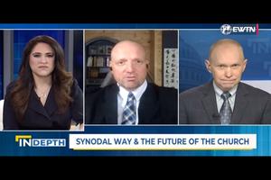Montse Alvarado, AC Wimmer and Matthew Bunson discuss the German Synodal Path on the April 30 episode of ‘EWTN News in Depth.’ Montse Alvarado, AC Wimmer and Matthew Bunson discuss the German Synodal Path on the April 30 episode of ‘EWTN News in Depth.’