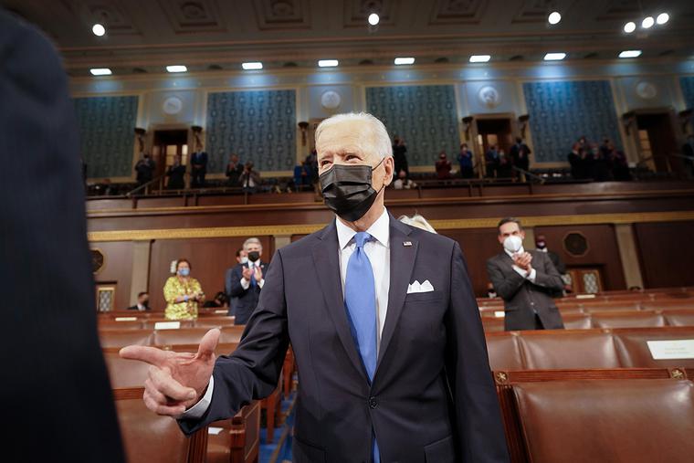 President Joe Biden prepares to deliver an address to a joint session of Congress at the U.S. Capitol April 28 in Washington, D.C. President Joe Biden prepares to deliver an address to a joint session of Congress at the U.S. Capitol April 28 in Washington, D.C.