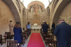 Holy Mass is celebrated in the small church dedicated to St. Gregory Nazianzen last week. Holy Mass is celebrated in the small church dedicated to St. Gregory Nazianzen last week.