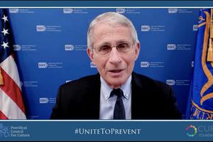 Dr. Anthony Fauci speaks to the audience at the “Unite to Prevent, Unite to Cure” conference May 6-8, 2021. Dr. Anthony Fauci speaks to the audience at the “Unite to Prevent, Unite to Cure” conference May 6-8, 2021.