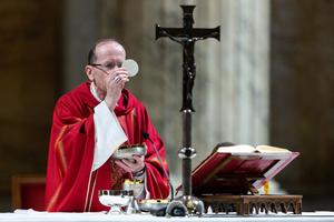 Archbishop Thomas Olmsted of Phoenix celebrated Mass with members of the United States Conference of Catholic Bishops' Region XIII who gathered at the Basilica of St. Paul Outside the Walls on Feb. 12, 2020, during their ad Limina Apostolorum visit. Archbishop Thomas Olmsted of Phoenix celebrated Mass with members of the United States Conference of Catholic Bishops' Region XIII who gathered at the Basilica of St. Paul Outside the Walls on Feb. 12, 2020, during their ad Limina Apostolorum visit.