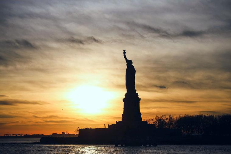 The Statue of Liberty at sunset The Statue of Liberty at sunset