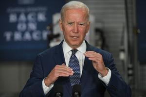 President Joe Biden speaks on the American Jobs Plan, following a tour of Tidewater Community College in Norfolk, Virginia on May 3, 2021. President Joe Biden speaks on the American Jobs Plan, following a tour of Tidewater Community College in Norfolk, Virginia on May 3, 2021.