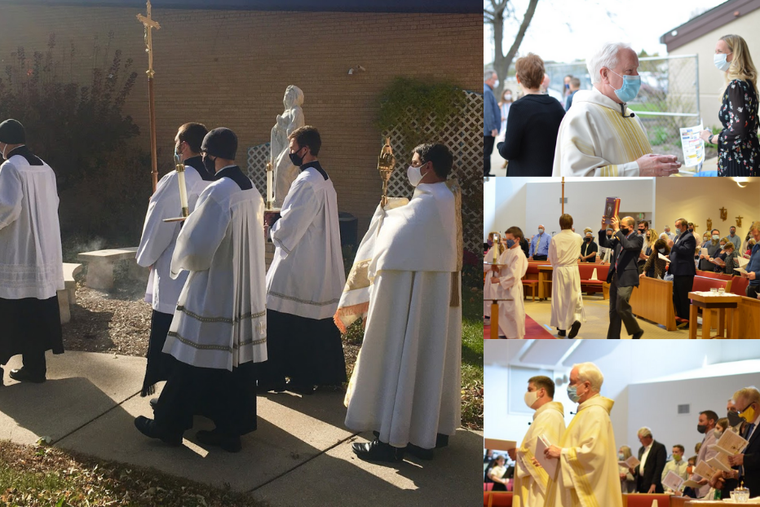 Eucharistic procession at St. Charles Catholic Church. Eucharistic procession at St. Charles Catholic Church.