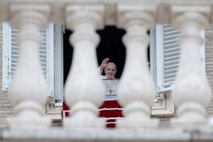Pope Francis gave his Sunday Regina Coeli address and blessing from the window of the Vatican's apostolic palace to pilgrims in St. Peter's Square on May 2nd, 2021. Pope Francis gave his Sunday Regina Coeli address and blessing from the window of the Vatican's apostolic palace to pilgrims in St. Peter's Square on May 2nd, 2021.