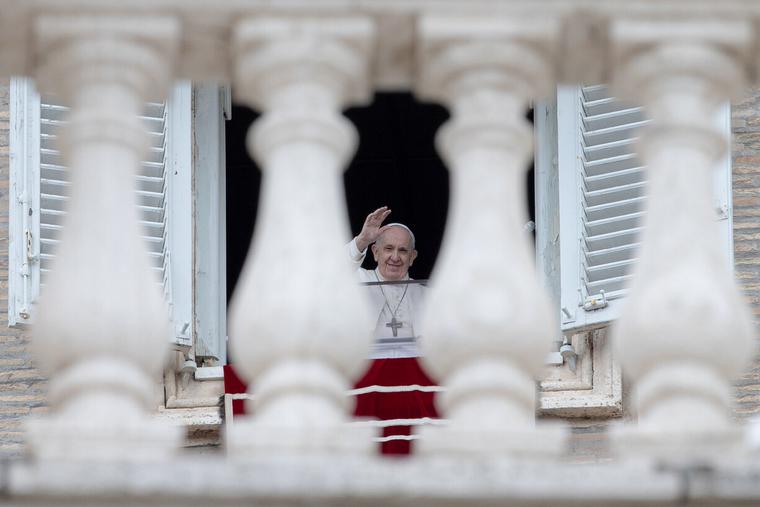 Pope Francis gave his Sunday Regina Coeli address and blessing from the window of the Vatican's apostolic palace to pilgrims in St. Peter's Square on May 2nd, 2021. Pope Francis gave his Sunday Regina Coeli address and blessing from the window of the Vatican's apostolic palace to pilgrims in St. Peter's Square on May 2nd, 2021.