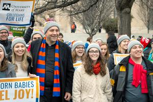 Msgr. James Shea and students from the University of Mary participate in the 2020 March for Life in Washington, DC. Msgr. James Shea and students from the University of Mary participate in the 2020 March for Life in Washington, DC.