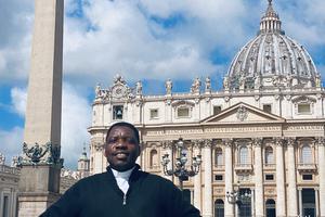Sudanese priest Charles Mbikoyo. Sudanese priest Charles Mbikoyo.