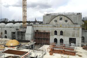 This general view taken on April 6, 2021, shows the construction site of The Eyyub Sultan Mosque in Strasbourg, eastern France, after the city council of Strasbourg approved in principle at least 2,5 million euros in public funding for the construction led by the Milli Gorus (CIMG) association. This general view taken on April 6, 2021, shows the construction site of The Eyyub Sultan Mosque in Strasbourg, eastern France, after the city council of Strasbourg approved in principle at least 2,5 million euros in public funding for the construction led by the Milli Gorus (CIMG) association.