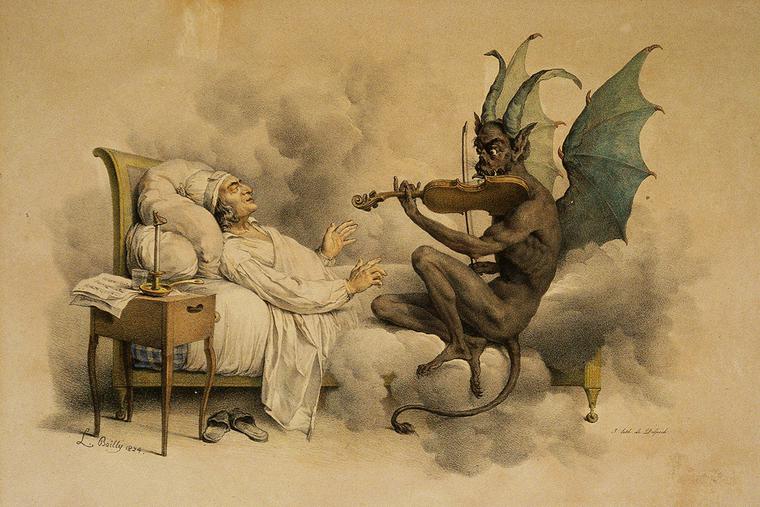 “Tartini's Dream” by Louis-Léopold Boilly (1761-1845). An illustration of the legend behind Giuseppe Tartini's “Devil's Trill Sonata.” “Tartini's Dream” by Louis-Léopold Boilly (1761-1845). An illustration of the legend behind Giuseppe Tartini's “Devil's Trill Sonata.”