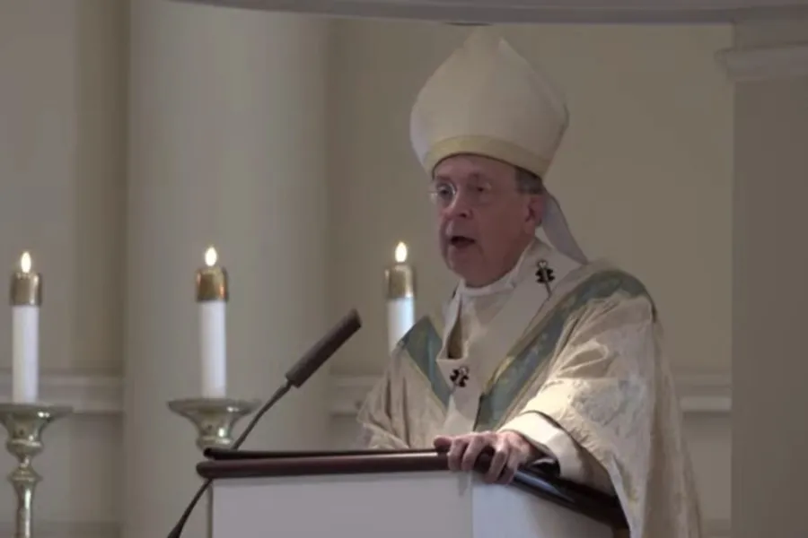 Archbishop William Lori of Baltimore delivers the homily at the bicentennial Mass of the National Shrine of the Basilica of the Assumption of the Blessed Virgin Mary. Archbishop William Lori of Baltimore delivers the homily at the bicentennial Mass of the National Shrine of the Basilica of the Assumption of the Blessed Virgin Mary.