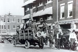 National Guard with the wounded after the Tulsa Race Massacre. National Guard with the wounded after the Tulsa Race Massacre.