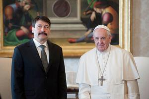 Pope Francis meets President of Hungary Janos Ader during an audience at the Apostolic Palace on February 14, 2020 in Vatican City, Vatican. Pope Francis meets President of Hungary Janos Ader during an audience at the Apostolic Palace on February 14, 2020 in Vatican City, Vatican.