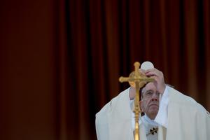 Pope Francis celebrates the Feast of Corpus Christi in Ostia, Italy on June 3, 2018. Pope Francis celebrates the Feast of Corpus Christi in Ostia, Italy on June 3, 2018.