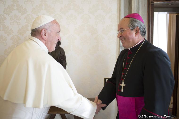 Pope Francis and Archbishop Ivan Jurkovic at Vatican City, Nov. 13, 2015. Pope Francis and Archbishop Ivan Jurkovic at Vatican City, Nov. 13, 2015.