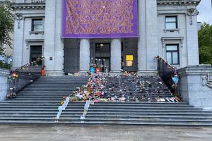 The community memorial at the Vancouver Art Gallery erected June 6, 2021. The community memorial at the Vancouver Art Gallery erected June 6, 2021.