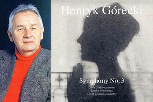 Henryk Górecki in 1993 (left) and the Elektra-Nonesuch album cover from his Symphony No. 3 Henryk Górecki in 1993 (left) and the Elektra-Nonesuch album cover from his Symphony No. 3