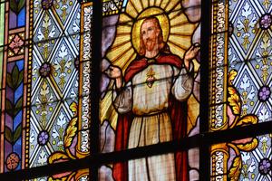 Sacred Heart in Stained Glass Sacred Heart in Stained Glass