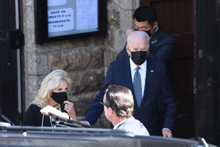 President Joe Biden and First Lady Jill Biden leave Mass in St Ives, Cornwall during the G7 summit on June 13, 2021. President Joe Biden and First Lady Jill Biden leave Mass in St Ives, Cornwall during the G7 summit on June 13, 2021.