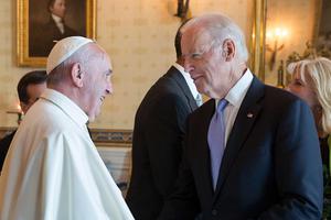 Pope Francis and Joe Biden at the White House on September 23, 2015. Pope Francis and Joe Biden at the White House on September 23, 2015.