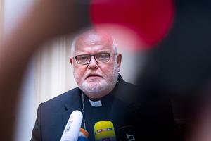 Cardinal Reinhard Marx, the Catholic Archbishop of Munich and Freising, speaks to the media following his offer of resignation to Pope Francis on June 4, 2021 in Munich, Germany. Cardinal Reinhard Marx, the Catholic Archbishop of Munich and Freising, speaks to the media following his offer of resignation to Pope Francis on June 4, 2021 in Munich, Germany.