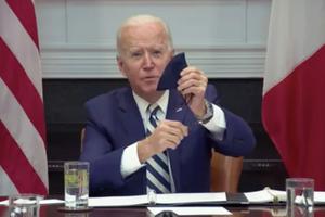 President Joe Biden reveals his rosary beads during a March 1 virtual meeting with Mexican President Andrés Manuel López Obrador. President Joe Biden reveals his rosary beads during a March 1 virtual meeting with Mexican President Andrés Manuel López Obrador.