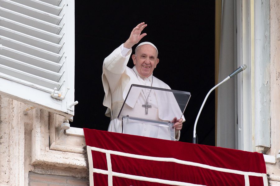 Pope Francis gives the Angelus address, June 6, 2021. Pope Francis gives the Angelus address, June 6, 2021.