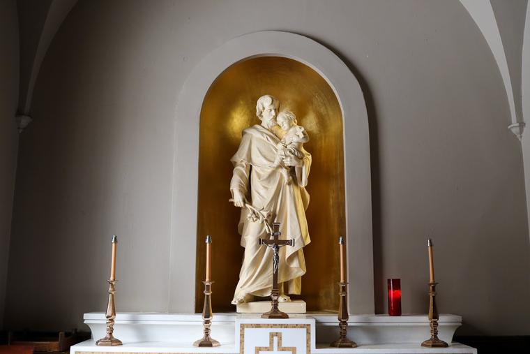 A St. Joseph statue is seen at St. John’s Seminary in Boston. A St. Joseph statue is seen at St. John’s Seminary in Boston.