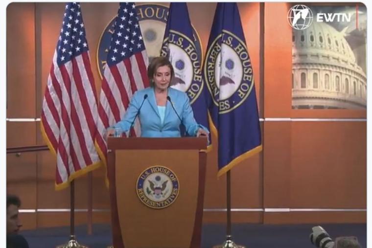 Speaker of the House Nancy Pelosi did not directly answer the question from the reporter on June 17. Speaker of the House Nancy Pelosi did not directly answer the question from the reporter on June 17.