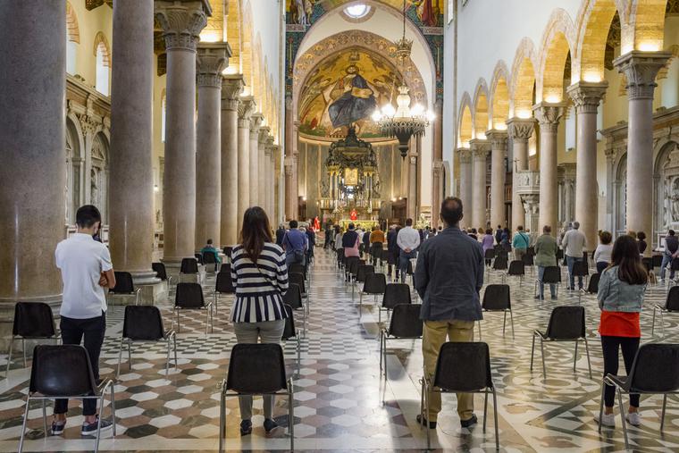 Catholics attend Mass amid the COVID pandemic. Catholics attend Mass amid the COVID pandemic.