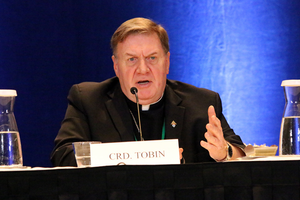 Cardinal Joseph Tobin of Newark answered questions during a press conference at the 2019 USCCB General Assembly on Thursday afternoon, June 13, 2019. Cardinal Joseph Tobin of Newark answered questions during a press conference at the 2019 USCCB General Assembly on Thursday afternoon, June 13, 2019.