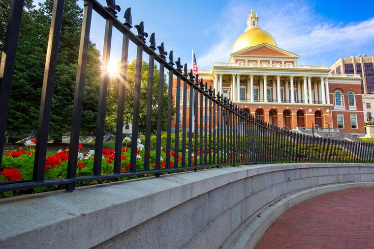 Massachusetts Old State House in Boston's historic city center. Massachusetts Old State House in Boston's historic city center.