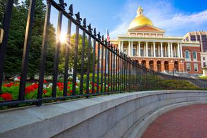 Massachusetts Old State House in Boston's historic city center. Massachusetts Old State House in Boston's historic city center.